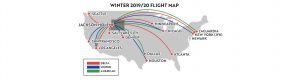image of winter flight map to Wyoming