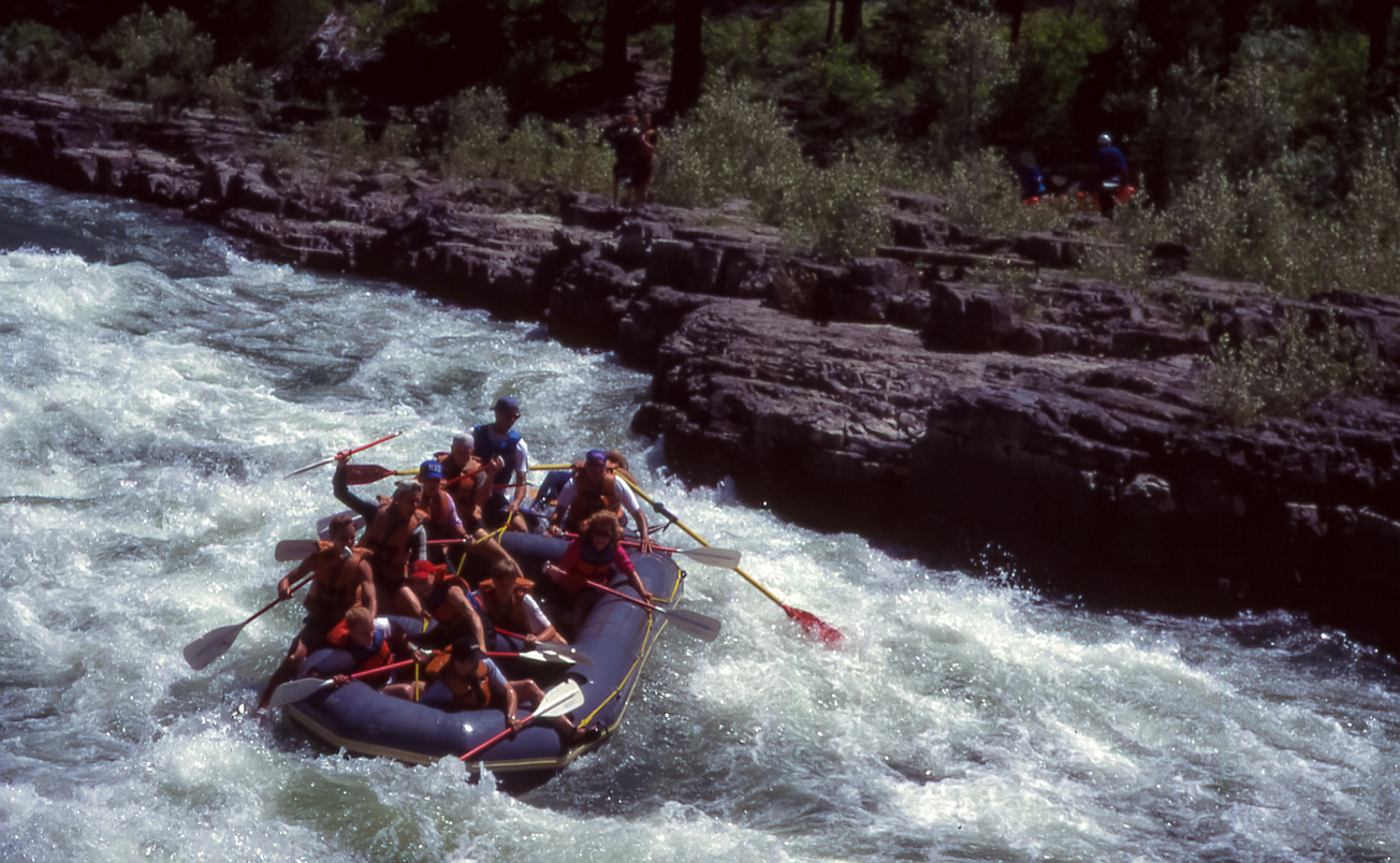 Rafting on the Snake River in Wyoming.